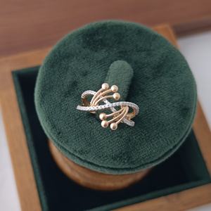 18ct Gold Cubic Zirconia Wave Twist Open <b>Ring</b> for Women Elegant Fashion <b>Statement</b> <b>Ring</b> Wedding Party Gift Fine Jewelry - Product Image 2