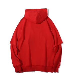 เสื้อฮู้ดผู้ชายสีดำทรงโอเวอร์ไซส์ ผ้าโพลีเอสเตอร์/คอตตอนฟลีซ สีพื้น สวมใส่สบายๆ สำหรับฤดูใบไม้ร่วง กำลังเป็นที่นิยม ลายพิมพ์ดิจิทัล - Product Image 4