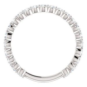 Anillo de Boda Semi Eternity con Moissanita de Corte Redondo, Plata de Ley 925, Apilable, para Aniversario, Promesa, Elegante Regalo - Product Image 2