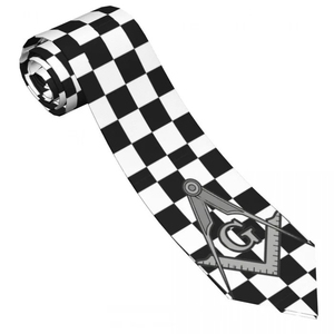 Corbata Masónica Azul de la Logia Maestra, en Oferta, Blanca y Negra, de Poliéster, Servicio OEM, Regalia Masónica - Product Image 1