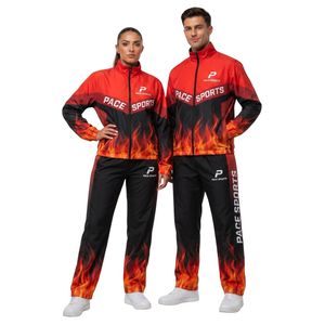 Ensemble de sport athlétique en polyester avec passepoil doré, durable et léger, pour homme, coupe-vent 2 pièces, survêtement de jogging haute performance - Product Image 5