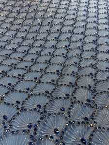 Premium Zircon Stone Beaded <b>Fabric</b> Handmade <b>Polyester</b> Embroidery Lace <b>Fabric</b> for Bridal Wear Wedding Dress Evening Party Dresses - Product Image 2