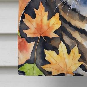 California Spangled Cat Fall Leaves Poste de manga de porche grande Colgante de pared decorativo Multicolor Poliéster Patio Banner Obra de arte - Product Image 4