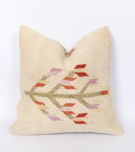 Housse de coussin en kilim de laine faite à la main |   Housse de coussin vintage turque bohème |   Housse de coussin décorative tribale tissée à la main - Product Image 4