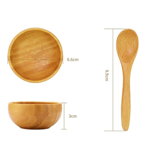 Vente chaude Mini Bol En Bois Ensemble avec Cuillère Écologique De Qualité Alimentaire Cuisine Utilisation pour Enfants Riz Salade Soupe Fruits Secs Servir - Product Image 4