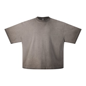 Camiseta de Alta Calidad 100% Algodón Lavado, Estilo Vintage, Oversize, Hip Hop, Personalizable, Casual, Tejida, al por Mayor para Hombre - Product Image 3