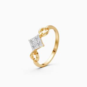 Anillo con racimo de diamantes cultivados en laboratorio de 0.20 quilates en oro amarillo, blanco y rosa de 9 quilates - Product Image 1