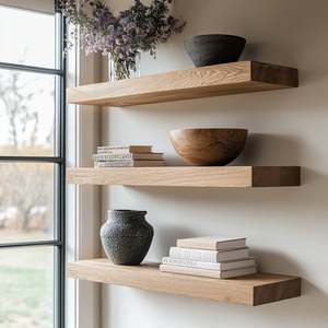 Étagère murale élégante en bois de chêne - Design intemporel |   Vente en gros personnalisée OEM - Product Image 1