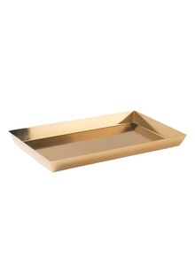 Plateau de vanité rectangulaire moderne et minimaliste en métal doré pour l'organisation de la salle de bain et de la commode – Décoratif et élégant en acier inoxydable - Product Image 5