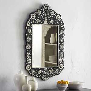 Luxury Handcrafted Geometric Bone Inlay <b>Wall</b> <b>Mirror</b> <b>Rectangular</b> Large Entryway <b>Mirror</b> Modern Artisan Vanity <b>Mirror</b> Frame - Product Image 5