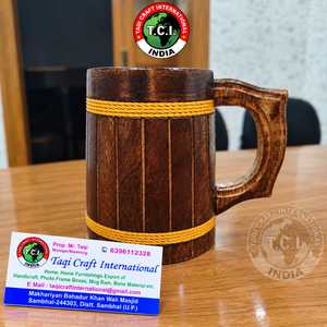 Handmade Eco-Friendly <b>Wood</b> Beer Mug Dark Natural Tankard Unique Design Modern Collectible Gift <b>Barrel</b> Cup by Taqi Craft - Product Image 1