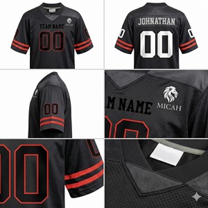 Camiseta de Fútbol Americano Personalizada Unisex con Cuello en V, Manga Corta, Absorbente de Humedad, Poliéster, Logotipo Frontal, Uniformes de Equipo, Servicio OEM - Product Image 3