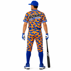 RONAL SPORTS Custom Sublimated Baseball Uniform Men's Camouflage Jersey Pants Set Moisture Wicking All Seasons - Product Image 4