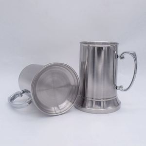Más Vendido: Jarra de Cerveza de Acero Inoxidable de Doble Pared, 1 Pinta, Lisa y Recta, Estilo Pewter - Product Image 4