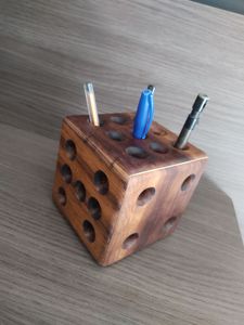 <b>Bamboo</b> Style Wooden Pen Cup Eco Friendly Desk Storage Wooden Stationery Organizer for Home Office Workspace Luxury Wooden Desk C - Product Image 4