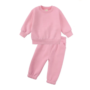 Conjuntos de ropa 100% algodón de punto sólido al por mayor para niños pequeños, ropa informal de invierno para niños, servicio OEM - Product Image 1