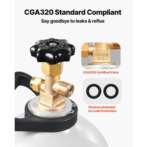 Bombola di CO2 in alluminio ad alta pressione da 20 libbre con impugnatura in rame viola e valvola CGA320 - Product Image 5