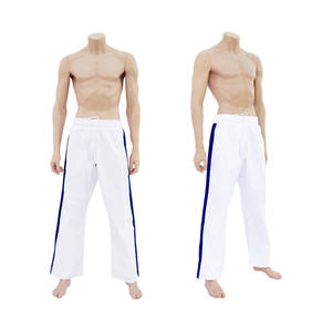 Blue Karate Gi Uniform Set for Adults Unisex Cotton Martial Arts Wear with White Belt and Side Stripes Regular Fit Wholesale - Product Image 2