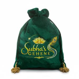 กระเป๋าผ้ากำมะหยี่แบบ Potli - แฟชั่นปรับแต่งสีและโลโก้ได้ คุณภาพสูง - Product Image 5