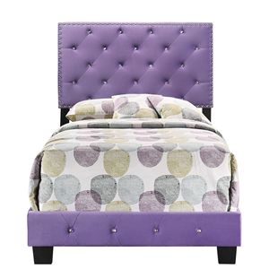Affascinante letto singolo viola con rivestimento per spazi eleganti - Product Image 2