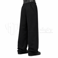 Pantalon de jogging unisexe noir à jambe large pour homme, taille élastique, poches latérales, idéal pour le printemps, 100 % coton, écologique et respirant