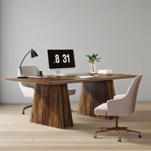63-Inch Modern Simple Executive <b>Desk</b> <b>Large</b> Office Double Pedestal Computer Workstation Writing Table for Conference Use - Product Image 2