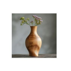 Jarrón de Madera de Mango Clásico, Hecho a Mano, Ligero, 100% Natural, Personalizable, de la Mejor Calidad, Decorativo para Interiores, Sala de Estar, Hogar - Product Image 1