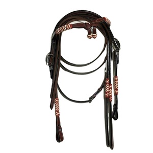 Prix d'usine direct en cuir véritable équitation tête concepteur Western noué tête équestre fournisseur Saman exportations - Product Image 2