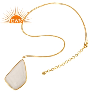 สร้อยคอจี้อัญมณีควอตซ์คริสตัลธรรมชาติชุบทอง18K สำหรับผู้หญิง - Product Image 4