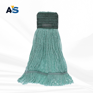A&S Heavy Duty Green Cotton <b>Mop</b> Head with 5" Dark Green Head Band Loop End - Product Image 2