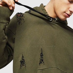 เสื้อฮู้ดดี้ผู้ชายสไตล์ลำลองสำหรับใส่กลางแจ้ง ดีไซน์หลากหลาย แต่งแบบดิสเทรส เหมาะสำหรับฤดูหนาว - Product Image 2