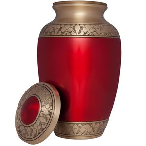 Urne funéraire en laiton rouge pour adulte, gravée sur mesure, style européen/américain, 220 pouces cubes, écologique et durable - Product Image 2