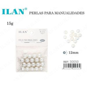 Perle Ilan per artigianato, perline bianche da 12 mm, 15 g - Product Image 3