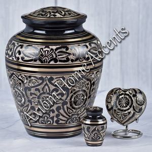 Brass Keepsake Urn for Ashes, Handcrafted With Antique Finish Perfect for Funeral and <b>Memorial</b> Services by Axiom Home Accents - Product Image 6