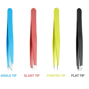 Lot de 4 pinces à épiler obliques pour sourcils avec pointe fine - Product Image 3