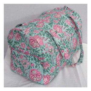 Bolsa de Viaje Acolchada con Diseño Floral Vintage, Fabricada en India, de Gran Capacidad, con Bolsa de Cosméticos, Precio al por Mayor - Product Image 3