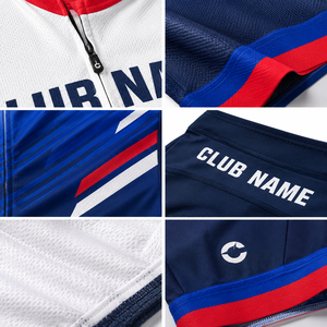 Conjunto de Jersey de Ciclismo Personalizado MEGAMAPLE para Hombre, Rojo, Blanco y Azul Marino, Sublimado, Transpirable, de Poliéster, Fusión sin Costuras, Ride Together - Product Image 2