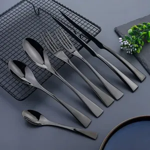 Juego de cubiertos de acero inoxidable para una cena moderna, utensilios elegantes ideales para reuniones familiares y uso en la cocina con estilo. - Product Image 3