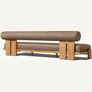 Sofá Vigo de teca, hecho de madera de teca con cojines suaves, resistentes y duraderos para sentarse en interiores o exteriores. - Product Image 3