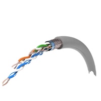Cat5e Cat6 kabel jaringan OFC konduktor Enhanced LAN kabel aluminium Foil Braided Shield kabel Ethernet SFTP untuk Gigabit luar ruangan