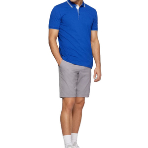 Ensemble de survêtement décontracté pour homme en coton 100 %, style streetwear, avec polo à manches courtes et short, couleur unie, 2 pièces - Product Image 4