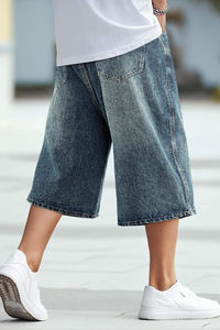 Short en jean pour homme de qualité supérieure, respirant, déchiré, brodé, pour le fitness et les loisirs en extérieur, double face, vente en gros - Product Image 4