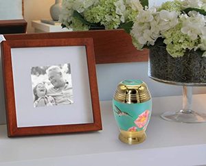 Antique Brass <b>Keepsake</b> Funeral Cremation Urn <b>Memorial</b> Ash Container Featuring Decorative Finish And Secure Top Design - Product Image 2