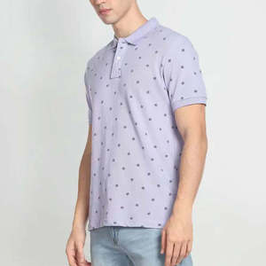 Polo pour homme élégant et décontracté à motif uni, manches courtes, anti-plis, en jersey de coton uni, idéal pour le golf - Product Image 6