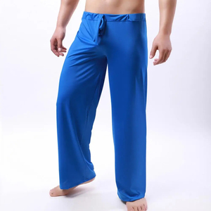 <b>Men</b> Yoga Pants Solid Color <b>Elastic</b> Waistband Low-<b>waisted</b> <b>Trousers</b> Fitness Training Joggers Loose Slacks Beach Casual Sport Pants - Product Image 1