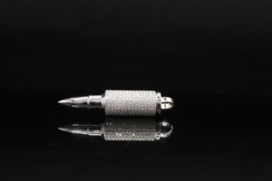 Spike Pendant <b>Charm</b> <b>Silver</b> Plated Alloy Round Brilliant Cut Crystal Rhinestone Micro Insert Hiphop Unisex Gift Jewelry - Product Image 1
