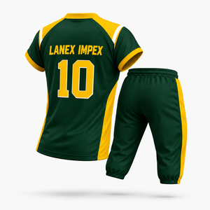 Ensemble d'uniformes de football américain au design optimal, vert et jaune, impression par sublimation, polyester respirant, vêtements d'entraînement unisexes pour adultes - Product Image 3