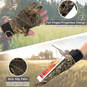 Gants de tir professionnels camouflage |   Gants tactiques réfléchissants haute visibilité |   Équipement de chasse avec poignée diamantée sur toute la paume - Product Image 6
