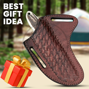 Cuchillo de vaquero hecho a mano, cuchilla fija de acero raspado de espiga completa, grado industrial, para camping al aire libre, con funda de cuero, OEM - Product Image 4