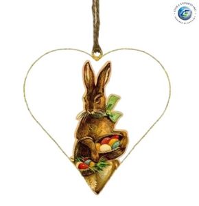 Adorno Colgante de Corazón de Metal Hecho a Mano de Linea Exports Inc, Decoración Navideña con Estampado Floral Vintage para Árbol de Navidad - Product Image 6